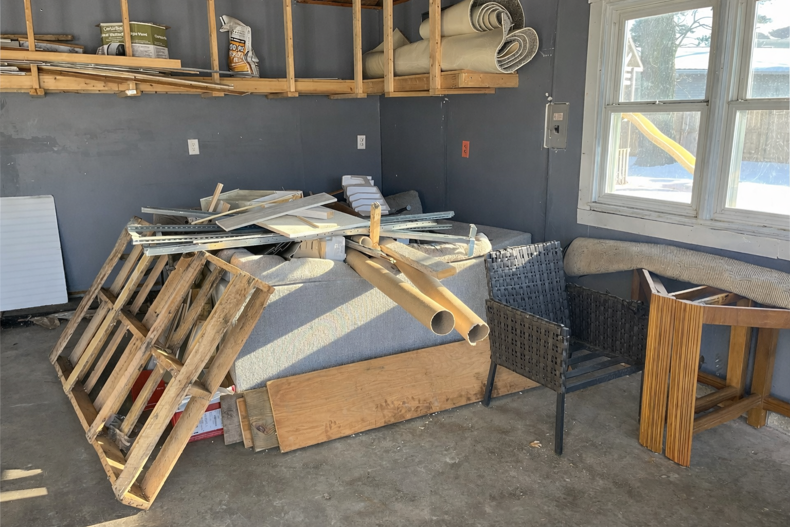 Before photo of a job site cleanup